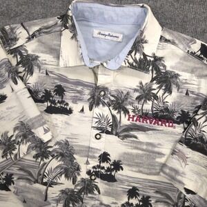 Tommy Bahama Harvard University Shirt Mens M Hawaiian Tropical Floral Button Up